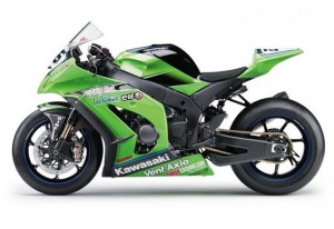 2011 Ninja ZX10R race bike on track