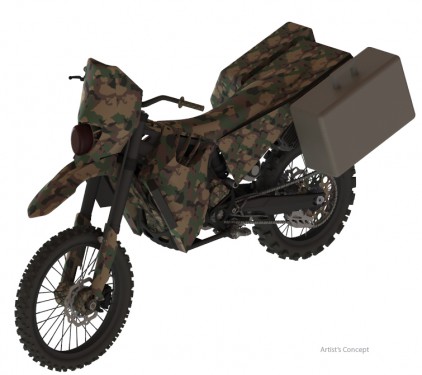 The design of the SilentHawk uses an AltaMotors dirt bike as its base