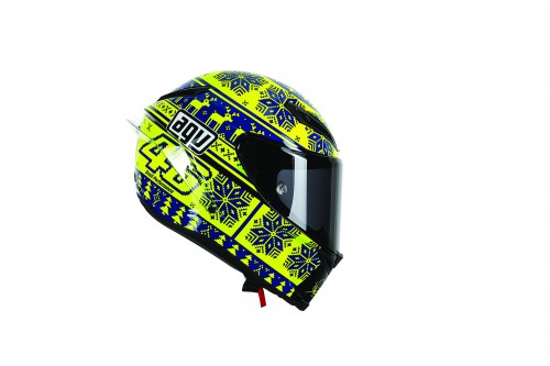 The special Rossi Corsa AGC helmet