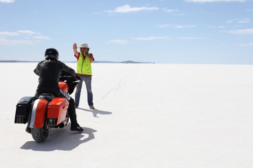 The bike hit 165 miles per hour on salt