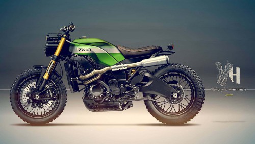 Kawasaki Ninja ZX-10R Scrambler by Holographic Hammer